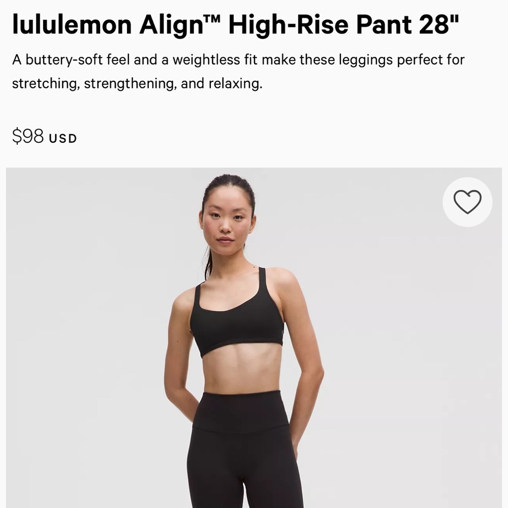 lululemon Align™ High-Rise Pant 28": Size 6
